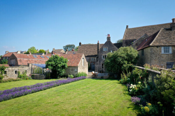 outside garden at The Malthouse, a large house for rent in Norton St Philip
