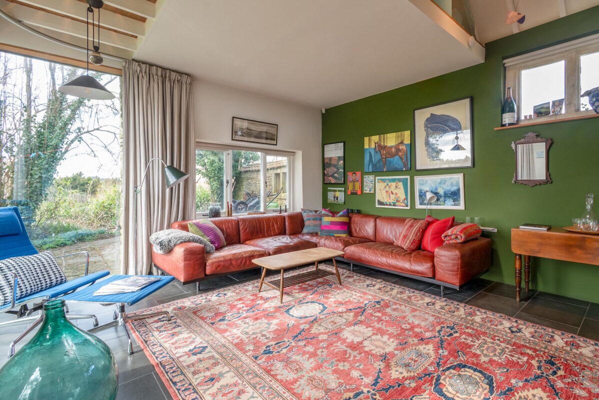 The living room at The Garden House in Norton St Philip near Bath